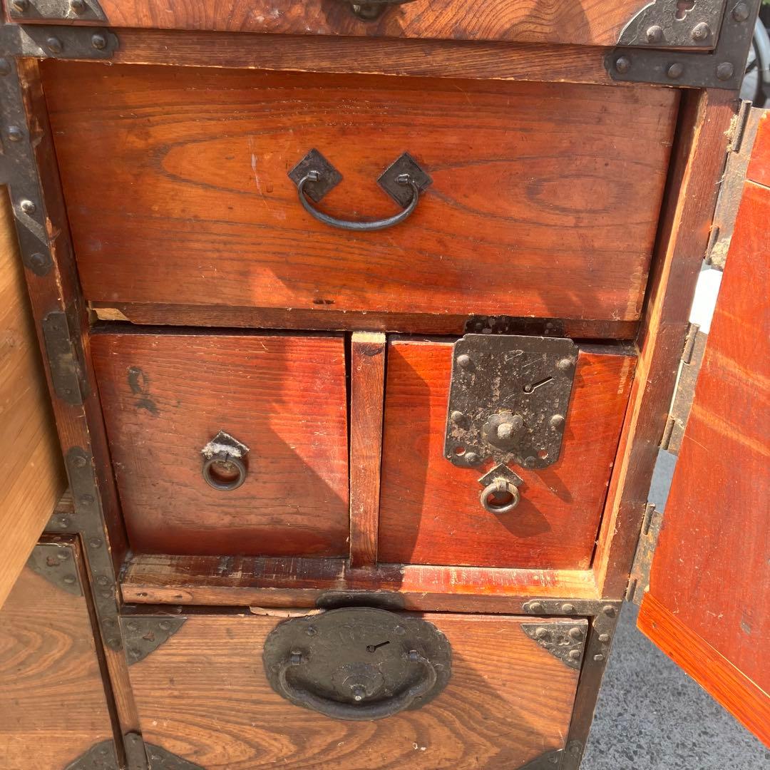 昭和レトロ 古家具 大型 仙台箪笥 4段9杯 引き出し箪笥 和箪笥