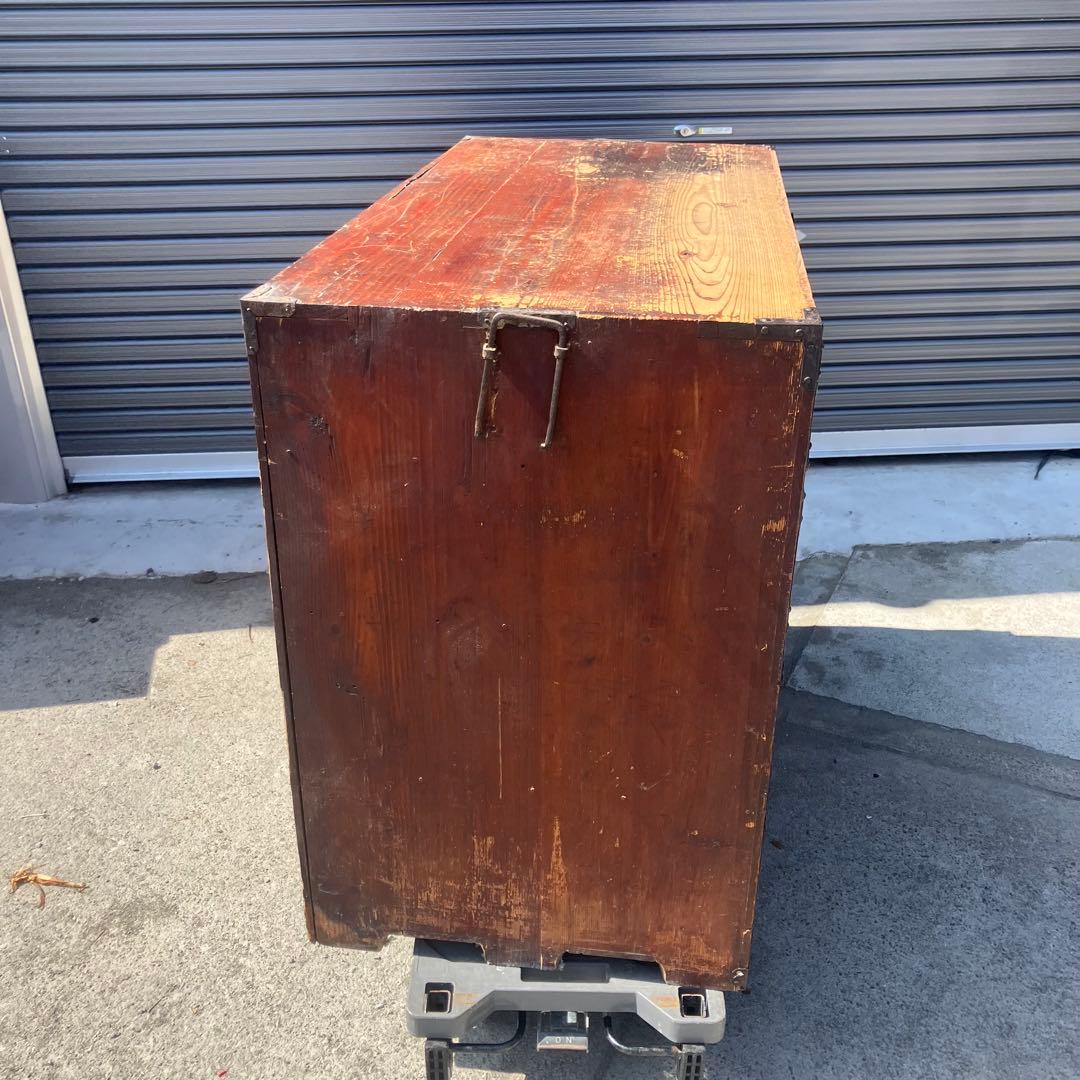 昭和レトロ 古家具 大型 仙台箪笥 4段9杯 引き出し箪笥 和箪笥