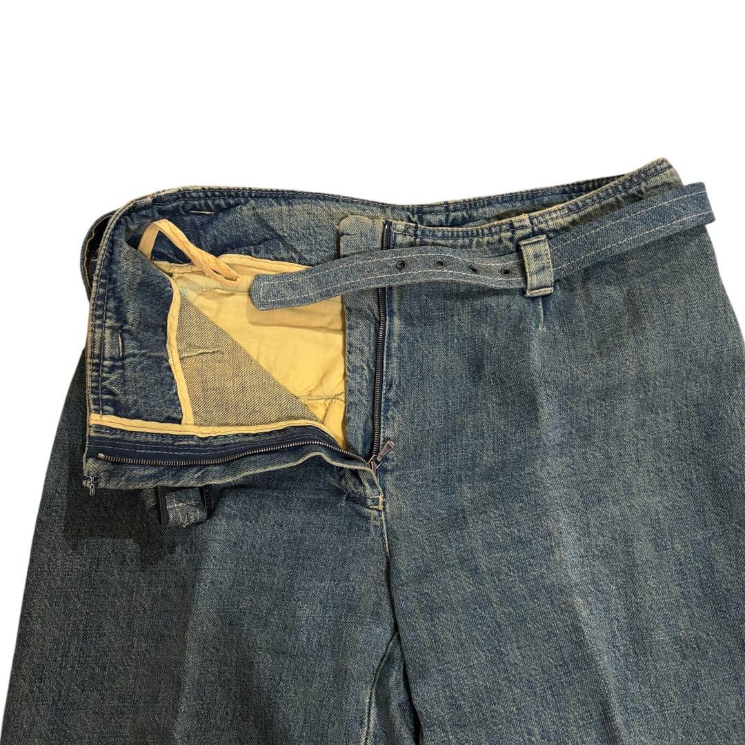 CHANEL シャネル デニムパンツ ベルト付 コットン レディース 40 美品