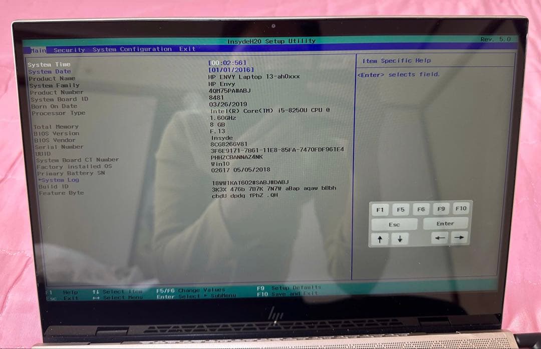 Hp Envy. Core i5-8250u. メモリ 8gb. ジャンク.