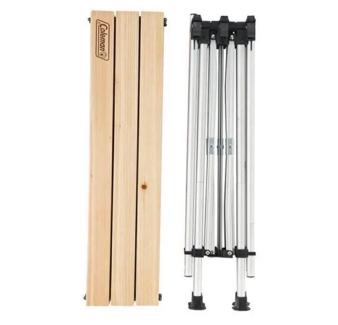 中古廃盤】コールマンナチュラルウッドロールテーブル120高さ2段階