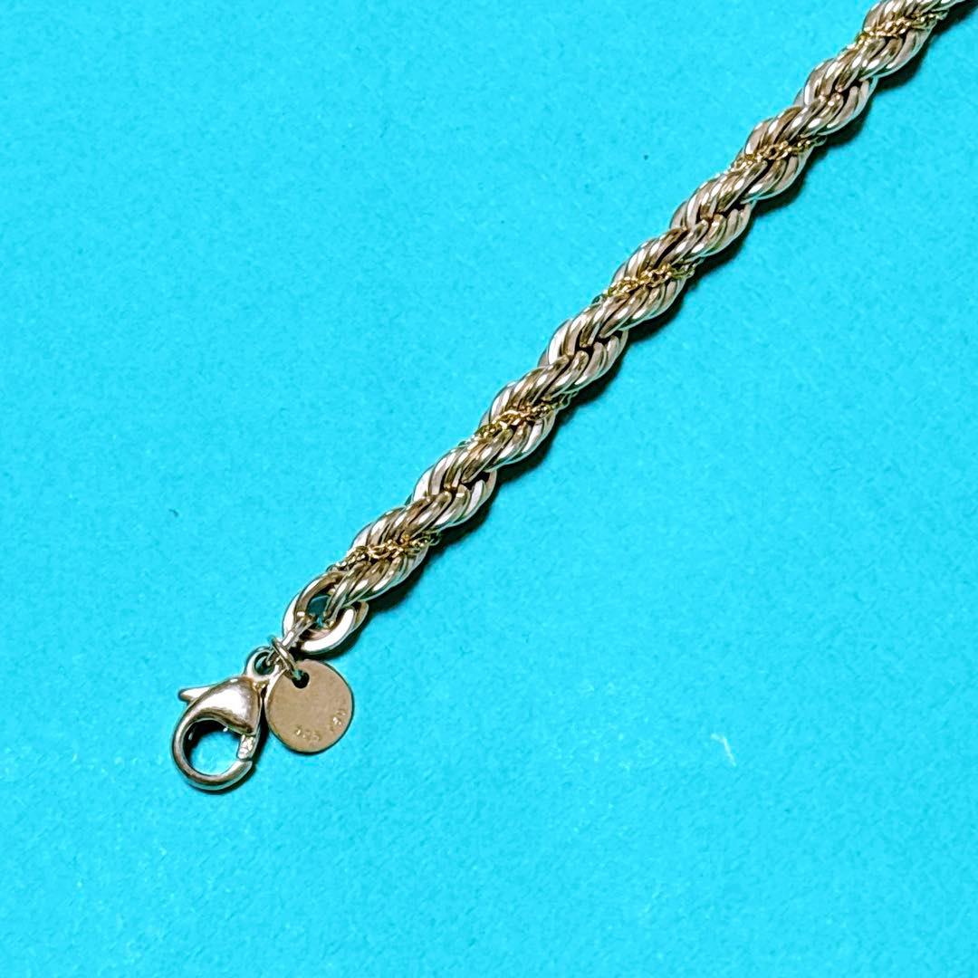 【美品】18.7cm ティファニー ツイスト コンビブレスレット 925/750