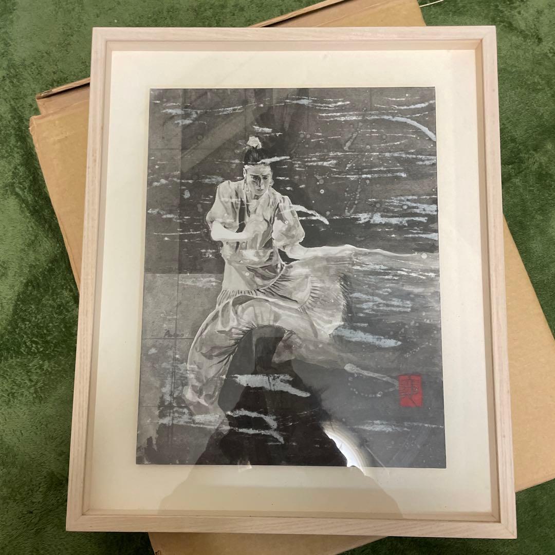 水墨画 人物の動き 木製フレーム付き 水墨画 抽象デザイン 木製フレーム付き - メルカリ