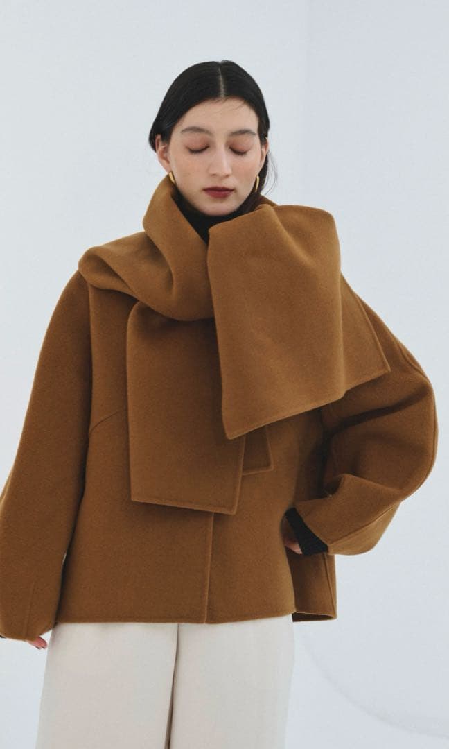 新品CLORE＋クロレ カシミアブレンドストールコート - メルカリ