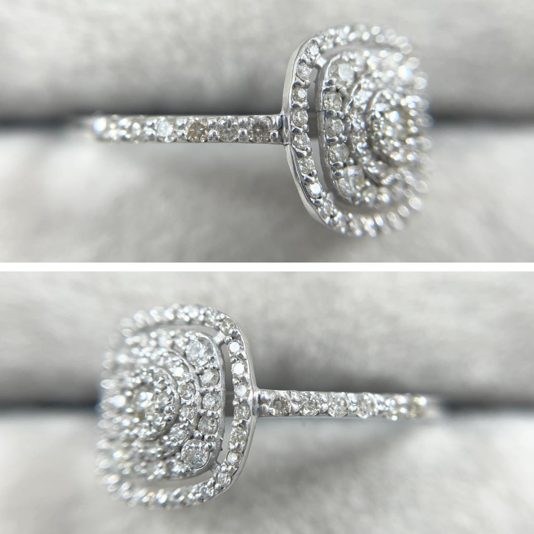 K18WG 天然ダイヤモンド 0.40ct リング