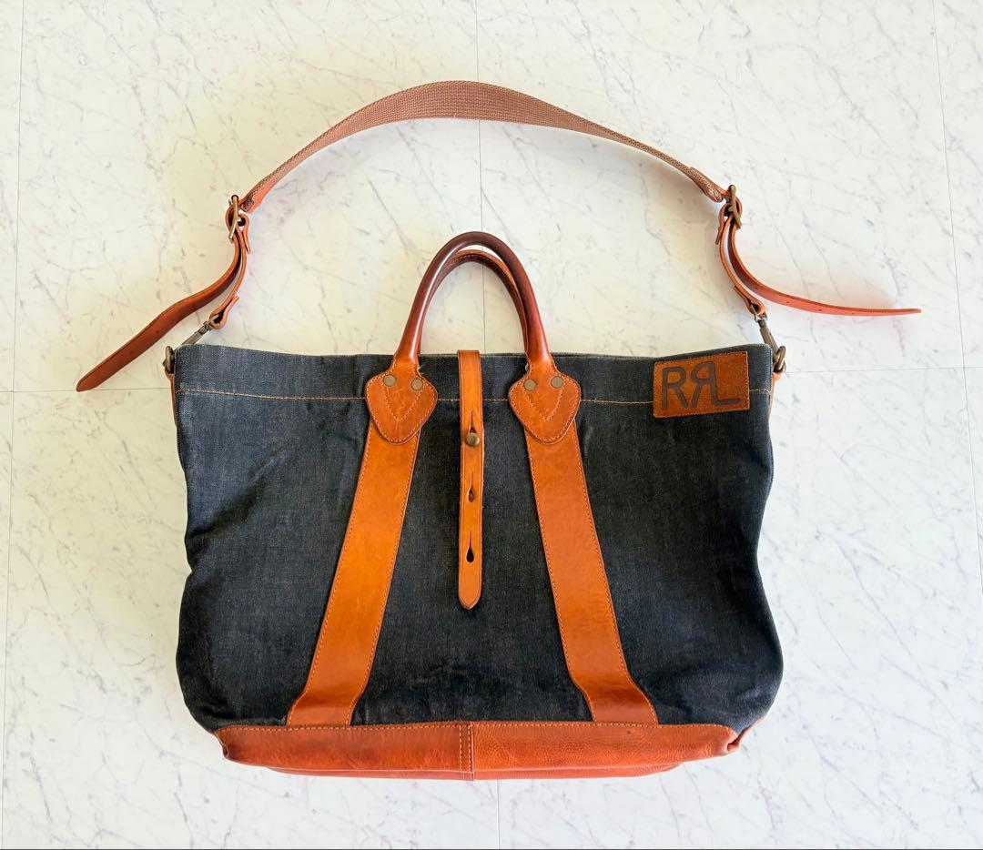 トッシー様 専用 希少 美品 RRL デニム レザー トート バッグ - メルカリ