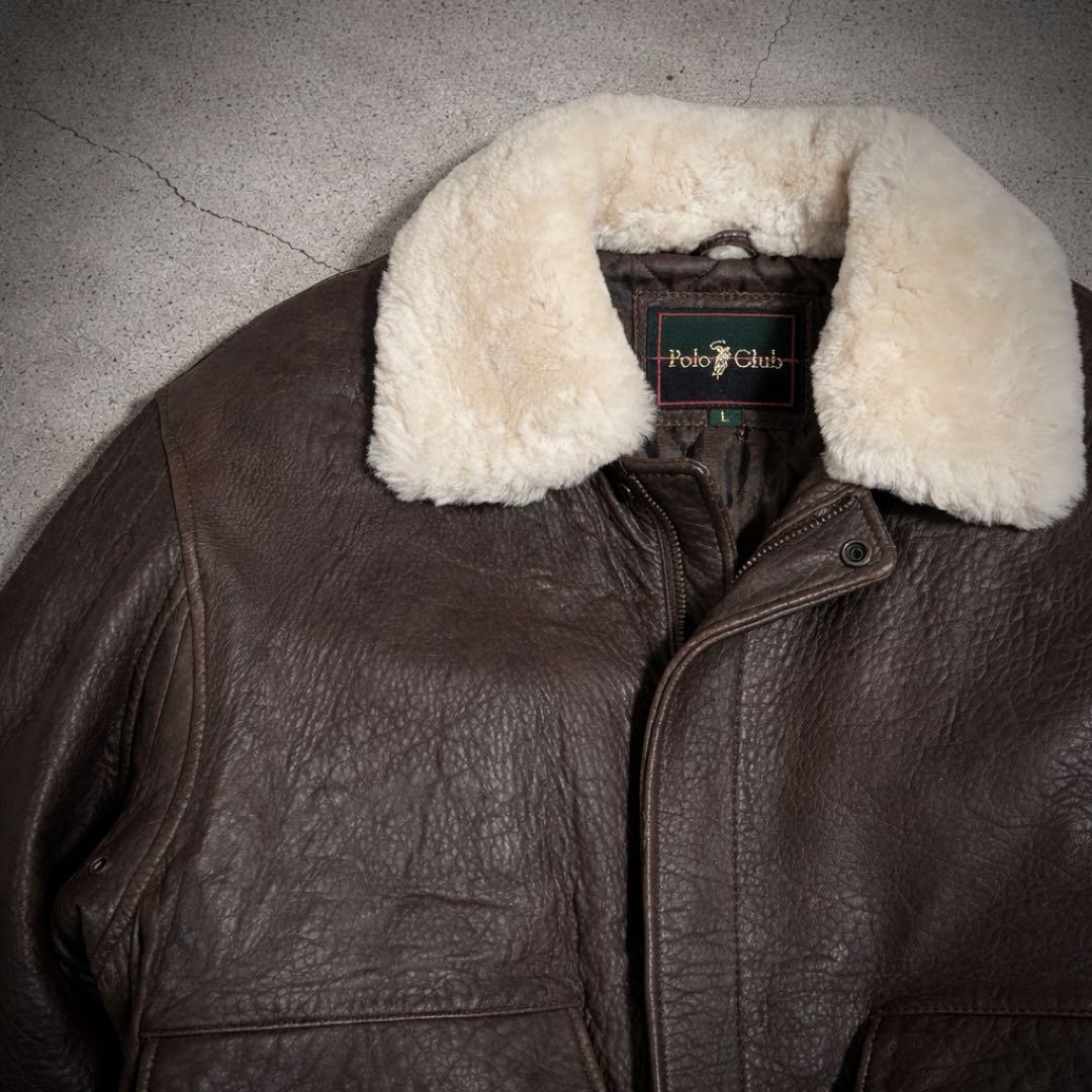 90s vintage leather jacket g1 a2 短丈 polo - メルカリ