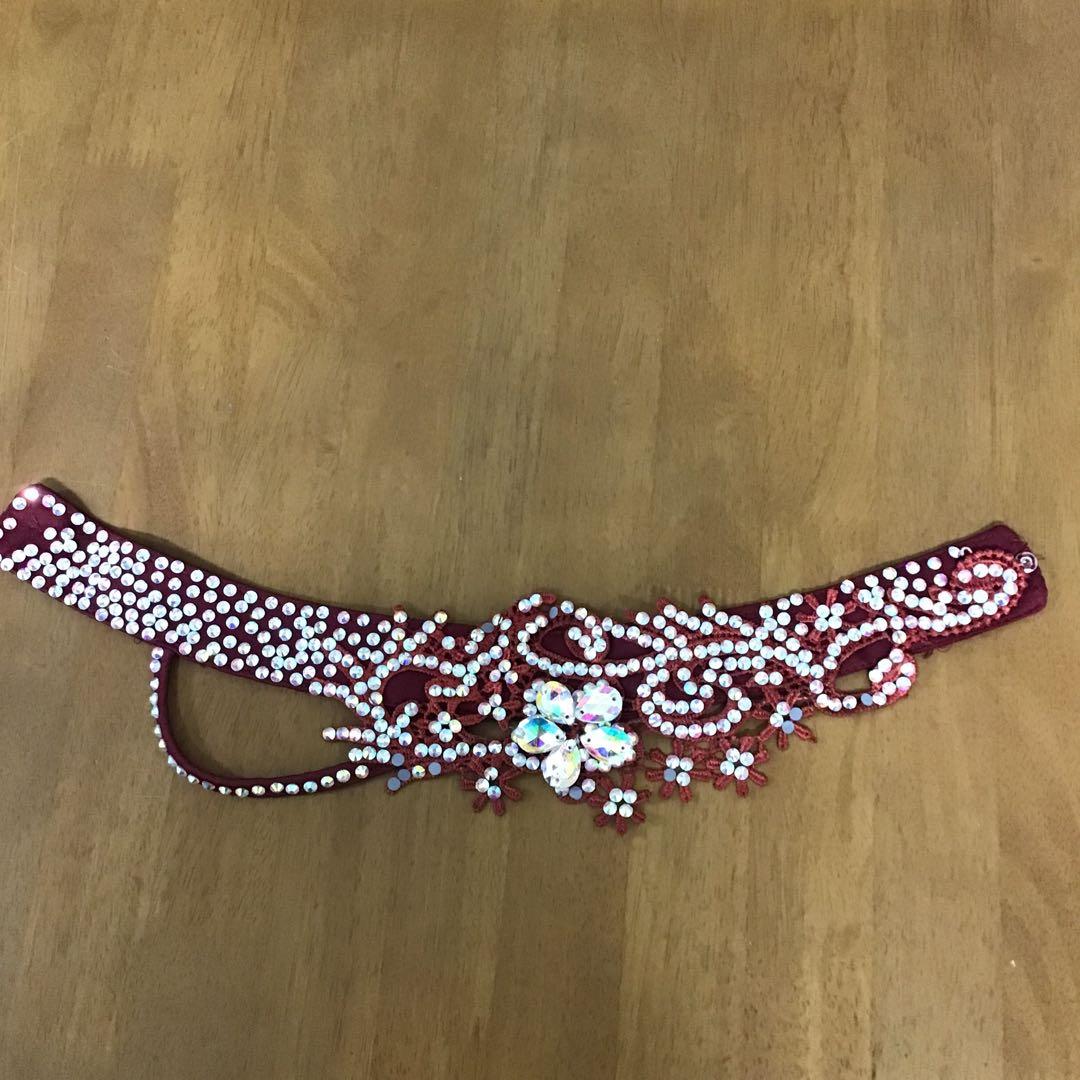 社交ダンス ドレス VeRtigo ドレス えんじ色 グラデーションスカート