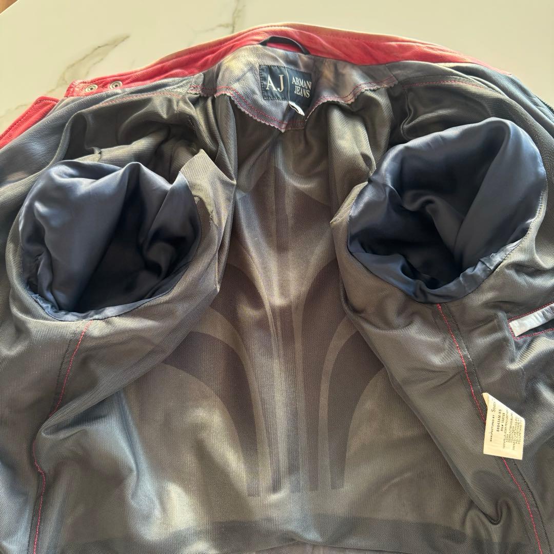 入手困難】アルマーニジーンズ シングルライダース レザー ダメージ