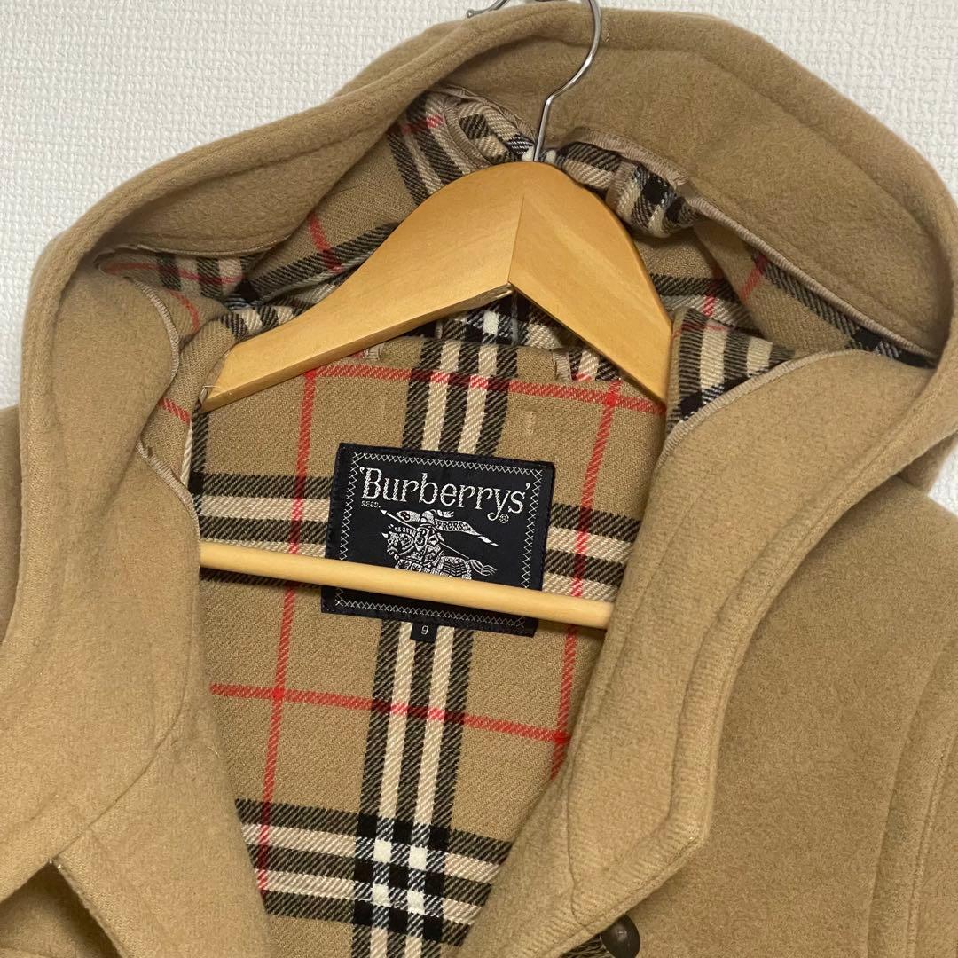 バーバリーロンドン ダッフルコート カシミア混ロングコート フーディ