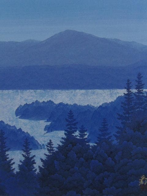 羽柴正和、【冬聲】、希少な額装用画集より、新品額装付、状態良好