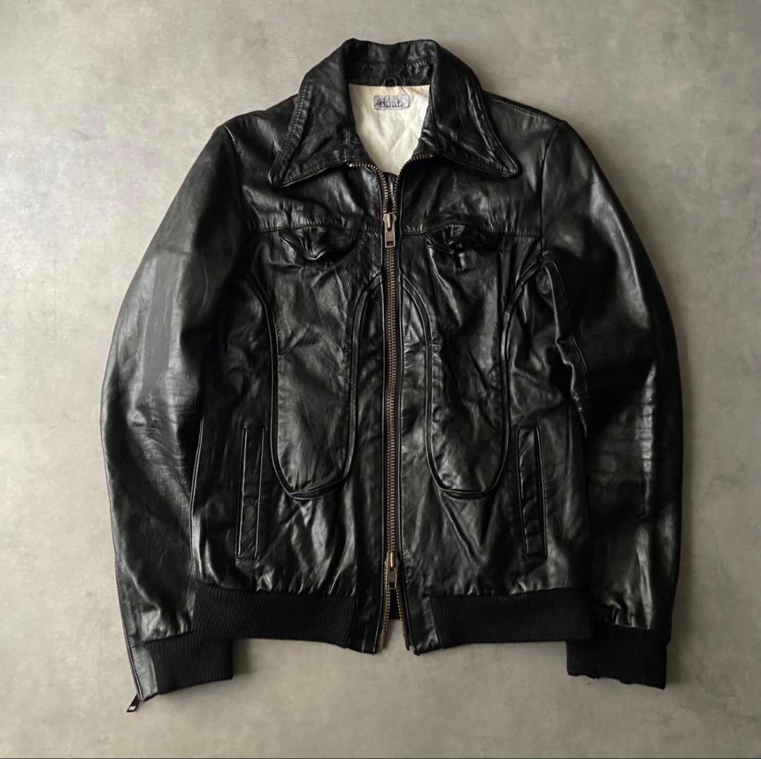 grunge real horse leather jacket BQ10 - メルカリ