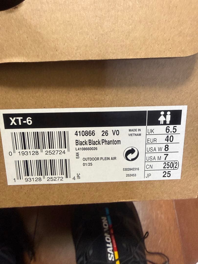 SALOMON 25.0cm XT 6 ブラック