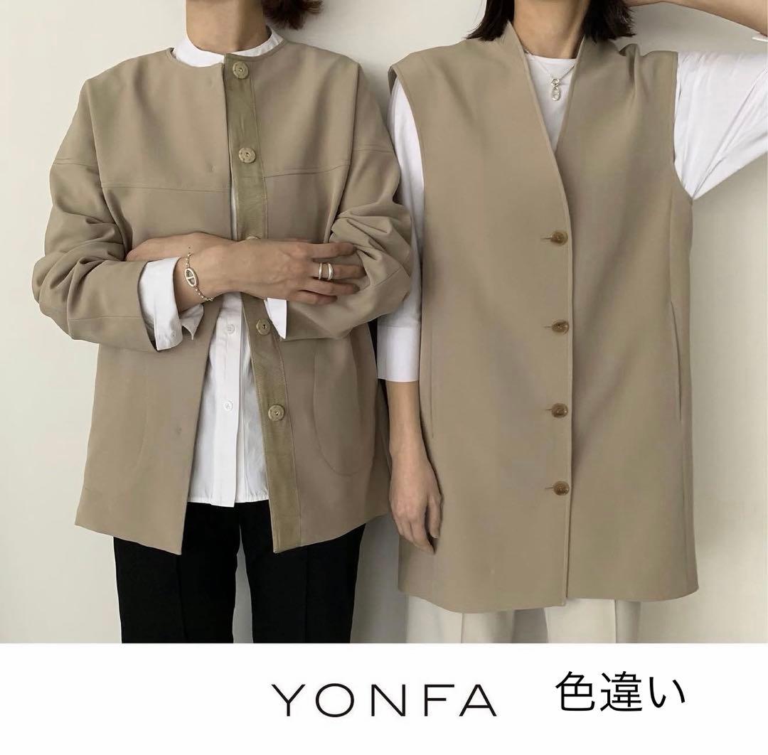YONFAジレコート2点セットMサイズネイビー新品未使用卒入学式