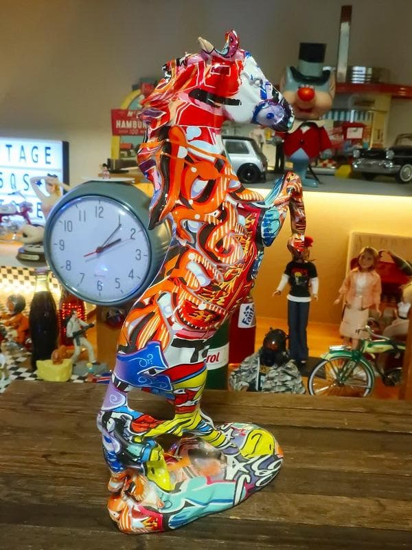 馬 サラブレッド 午年 カラフル 芸術品 金運アップ 置物 ロイヤル