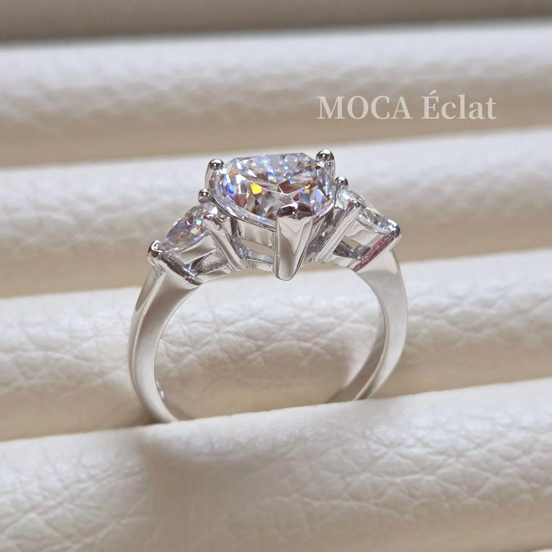 モアサナイト 2.7ct リング ハートシェイプ オールモアサナイト S925