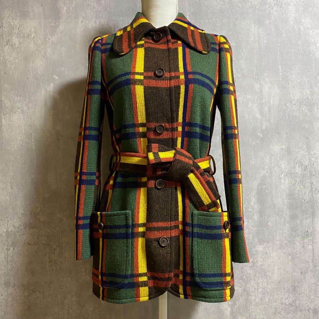 希少 ヴィンテージ】MISS DIOR タータンチェック ニットコート - メルカリ