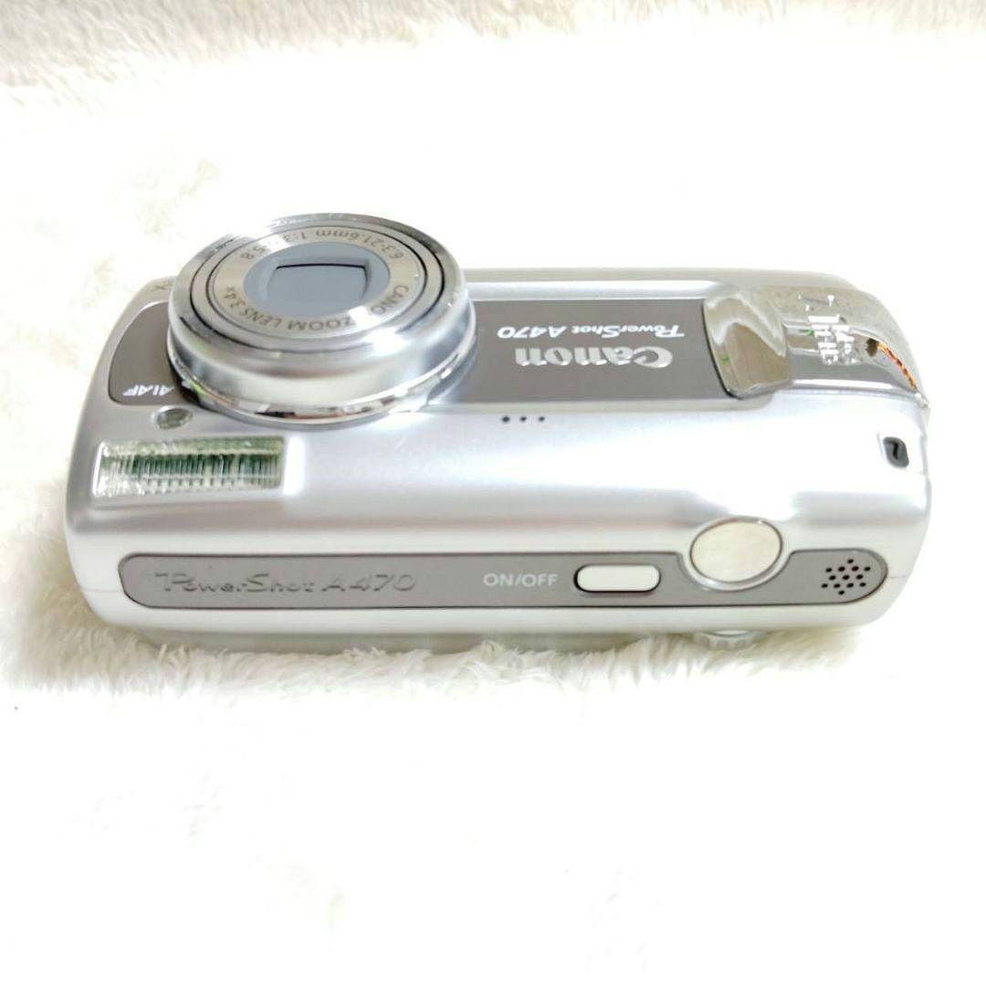 美品✨ CANON PawerShot A470 シルバー 単三電池 デジカメ