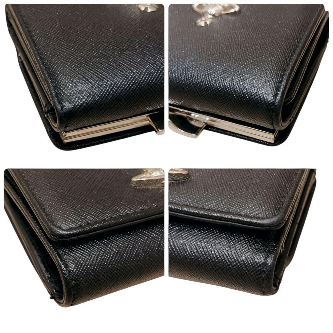 美品】 Vivienne Westwood 三つ折り財布 がま口 オーブ 黒 - メルカリ