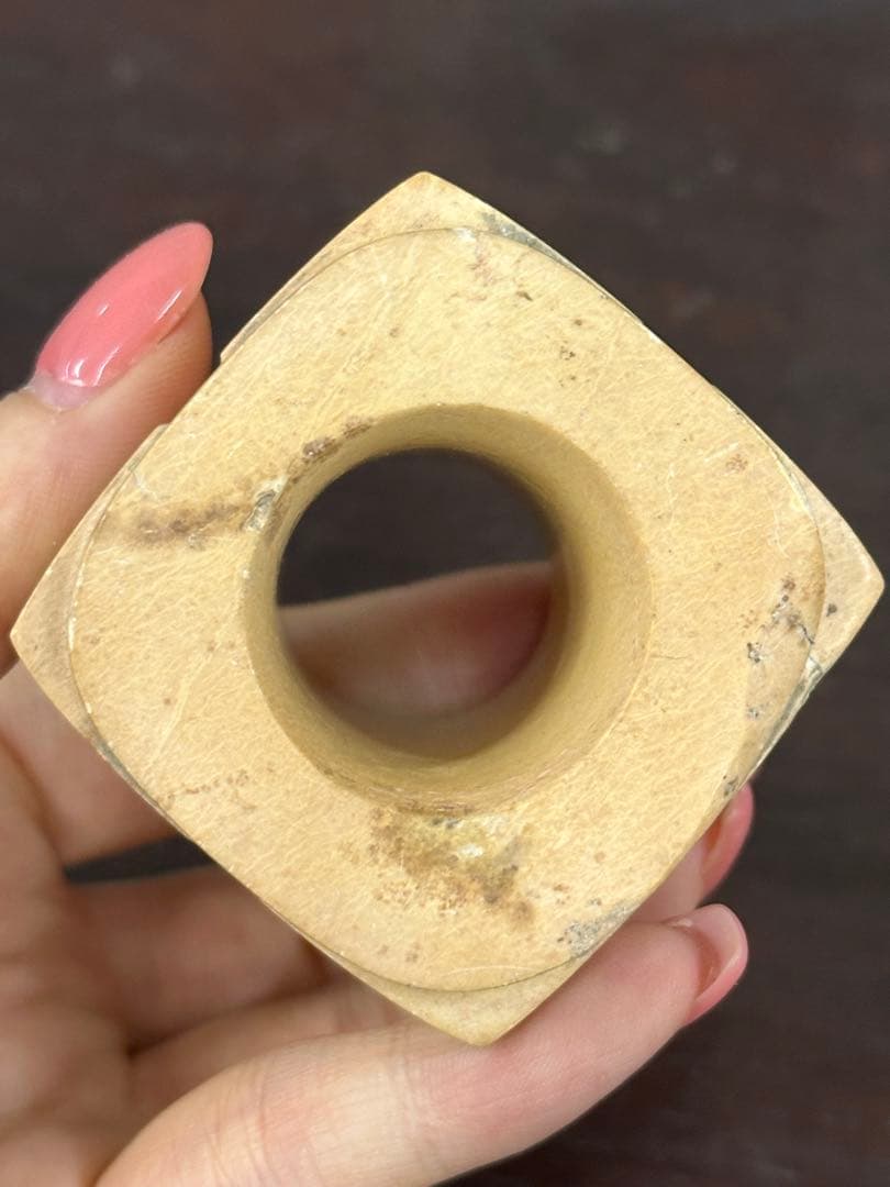 中國古砡石 古砡琮 砡置物 玉製物 時代物 中國古美術 唐物 高 5.5cm