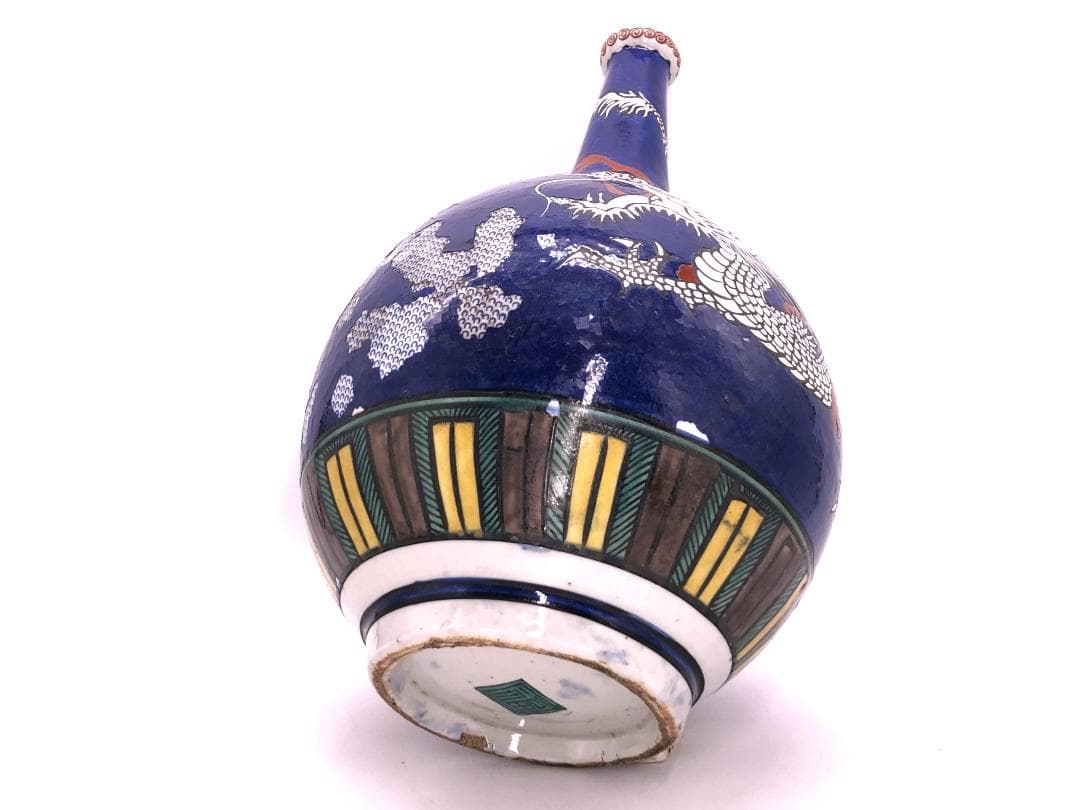 雲龍図大徳利花生 】 古九谷角福印 高33.7cm