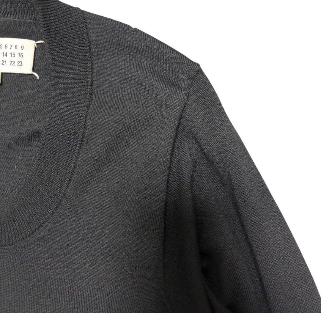 マルジェラ ニットワンピース エルボーパッチ レザーパッチ ブラック