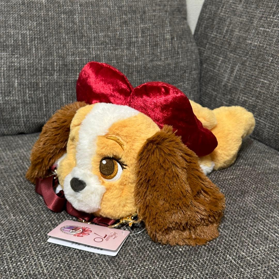 ディズニーストア わんわん物語 70周年 レディ ポシェット ぬいぐるみ