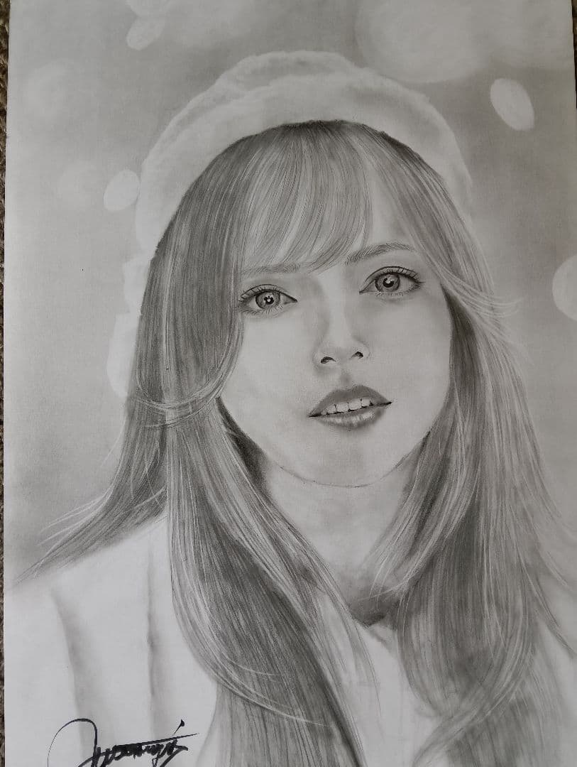 リアリズム 女性肖像画 鉛筆画 - メルカリ
