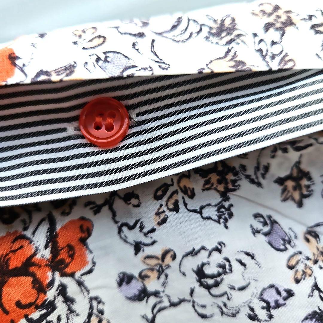 Paul Smithポールスミス 花柄コンビデザインシャツ 40 ストライプ水玉