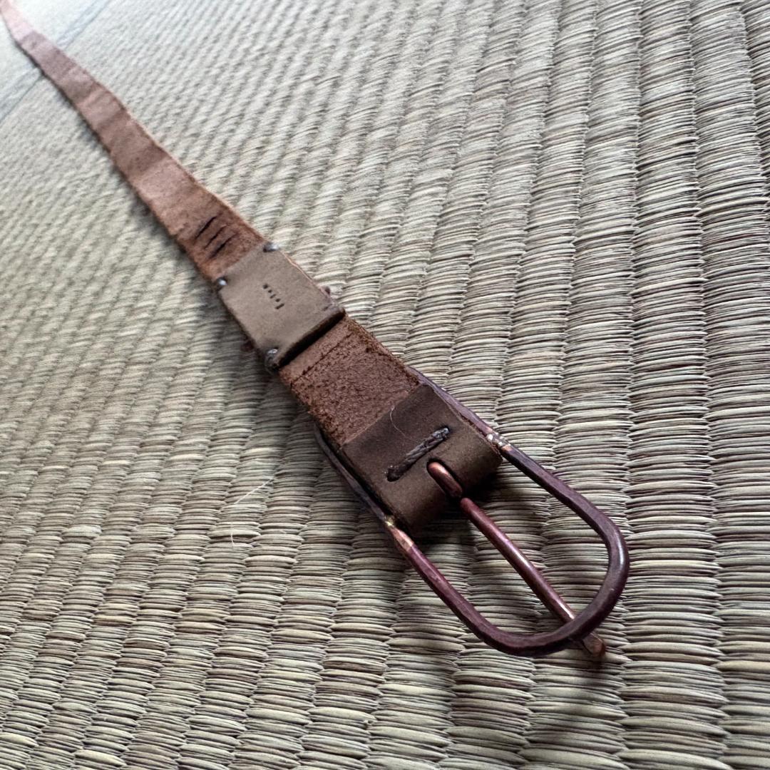 美品】iolom Copper Narrow Long Belt Oliva - メルカリ