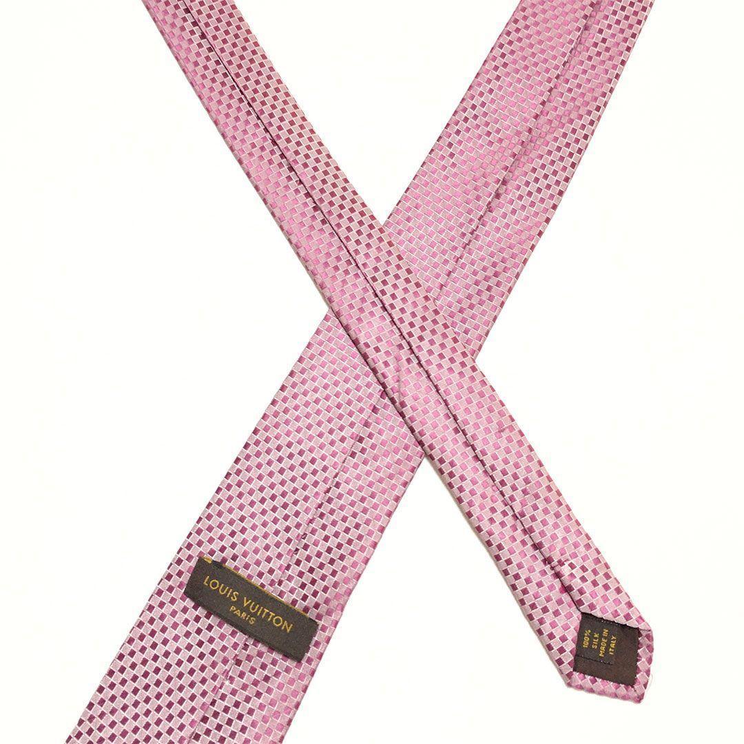 未使用級 ルイヴィトン Louis Vuitton ネクタイ ピンク ダミエ - メルカリ