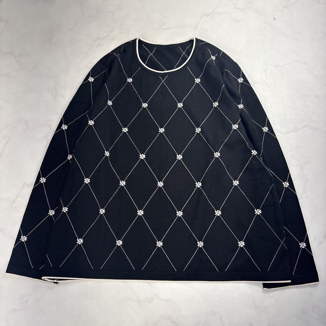 【現行 未使用級 3XL✨】レリアン ミニフラワーニットプルオーバー 黒 aya | レリアン | 158cm | Leilian 天満屋福山店 | STAFF STYLING