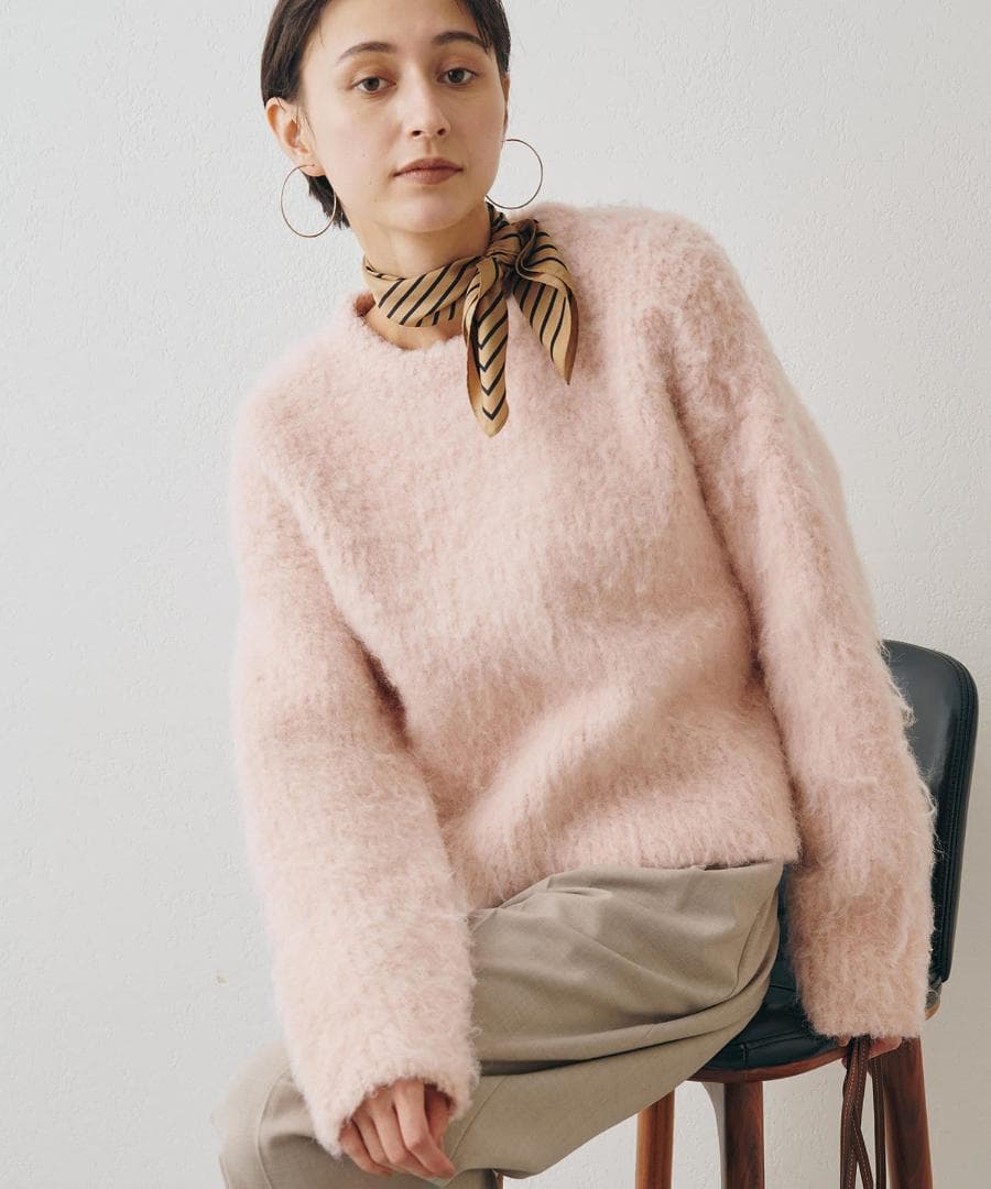 まりっぺ様Whim Gazette ミックスヤーンクルーネックニットプル