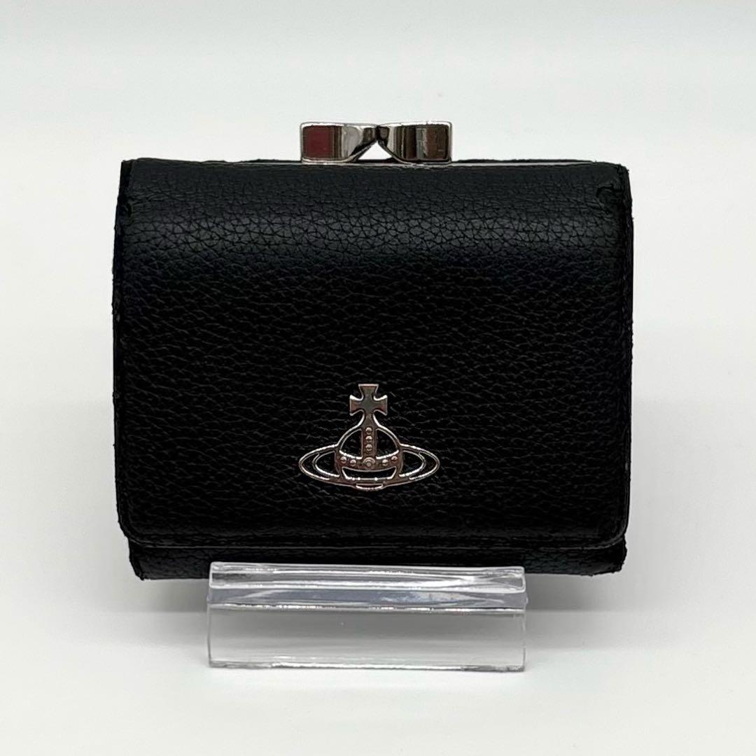 美品】ヴィヴィアンウエストウッド レザー 二つ折り財布 オーブ 型押し