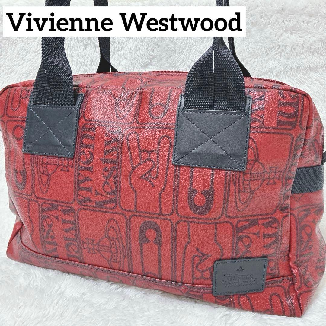 Vivienne Westwood 総柄 ボストンバッグ レッド 大容量 - メルカリ