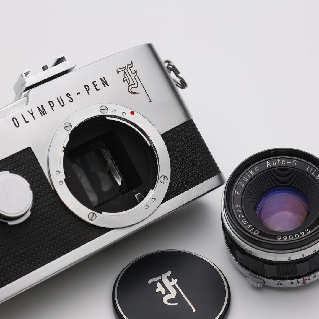 【整備済】オリンパス PEN F ハーフ一眼 38mm F1.8 シュー付！