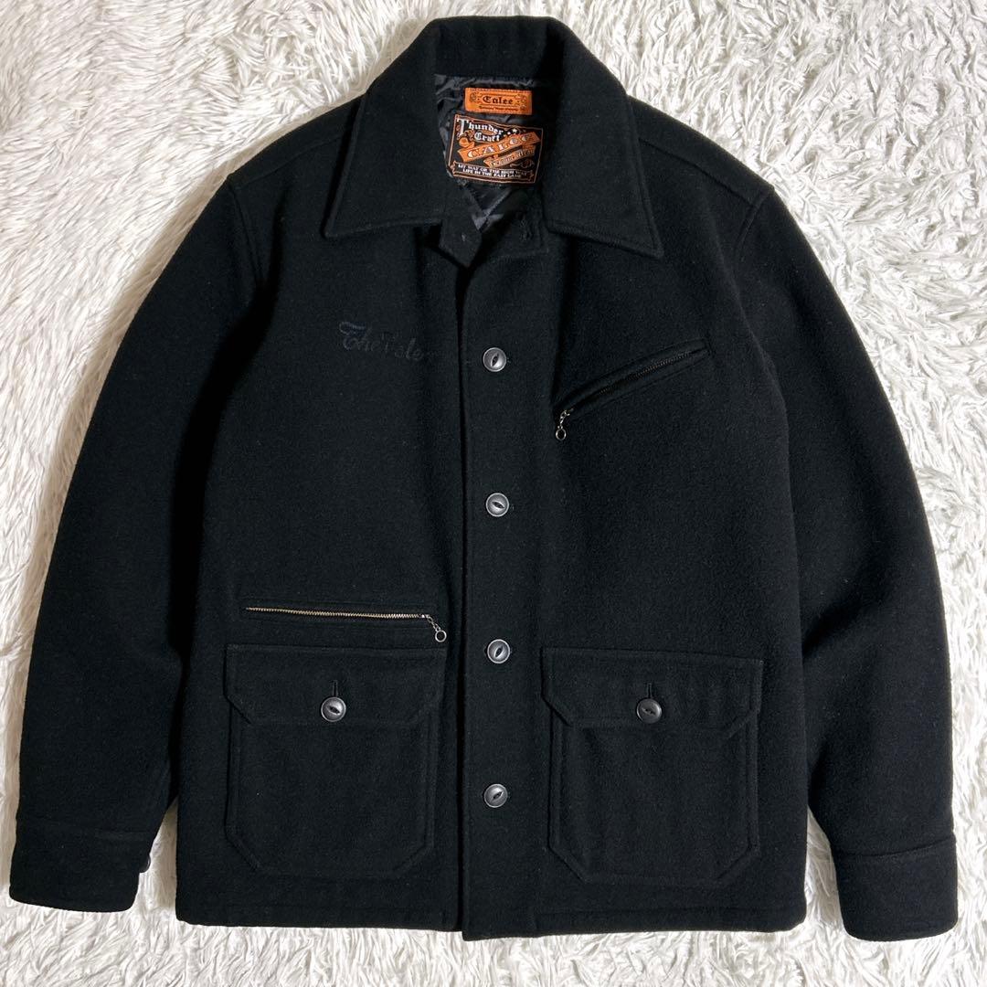 CALEE キャリー ウールジャケット キルティング 刺繍 ブラック 黒 M