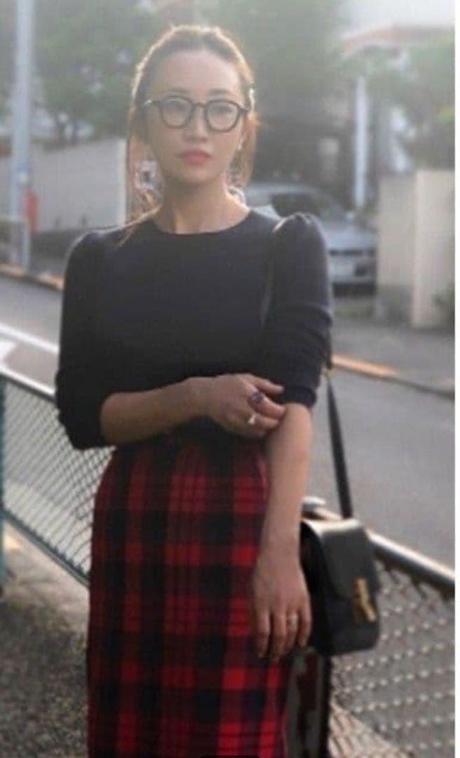 drawer ドゥロワー カシミヤ ネイビー パフスリーブニット 神崎恵