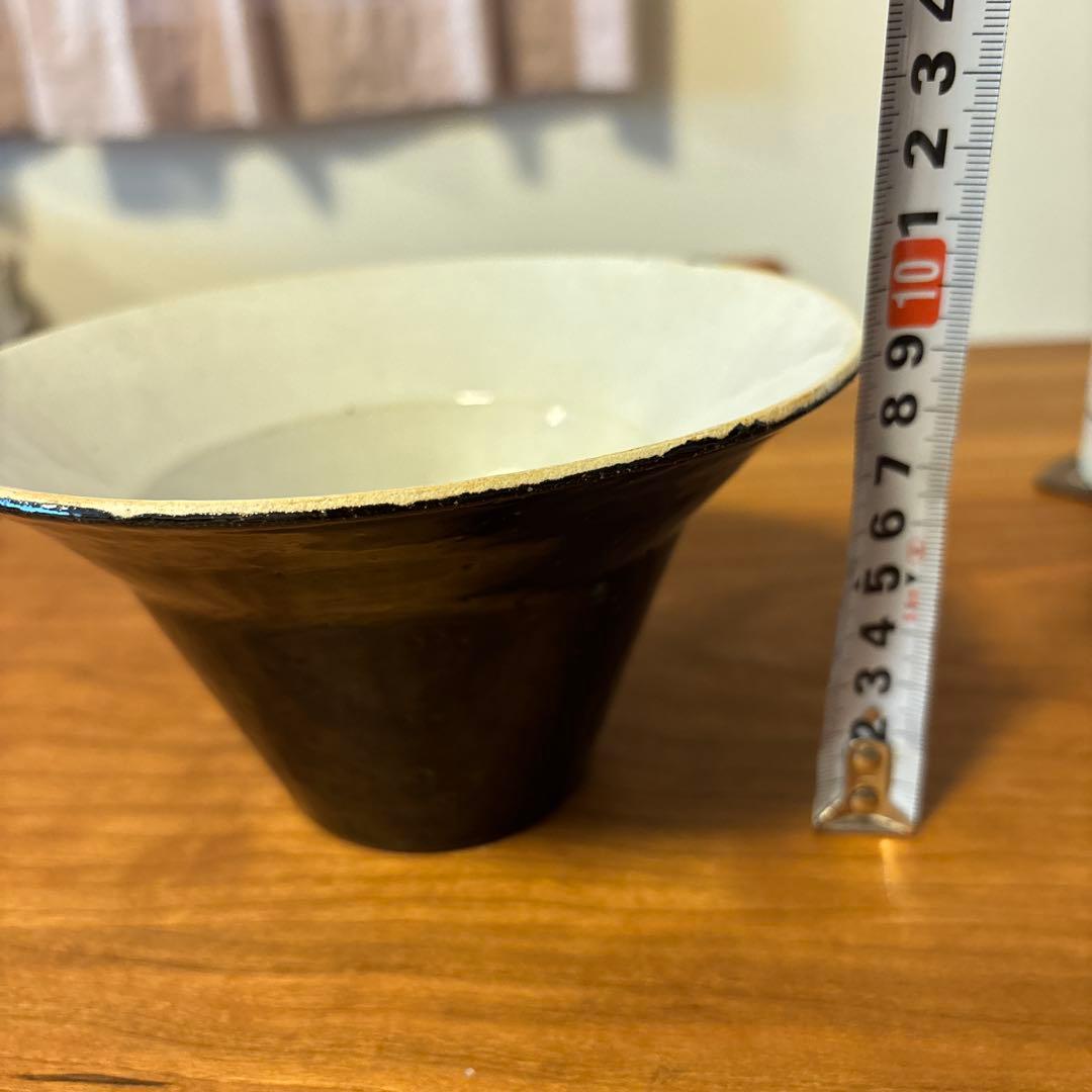 三浦ナオコさん作品・黒白陶器円錐形ボウル - メルカリ