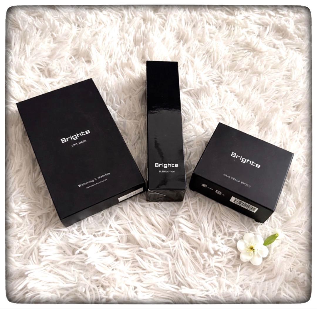 Brighteエレキローション シートマスク5枚 ヘアスカルプブラシ 新品未