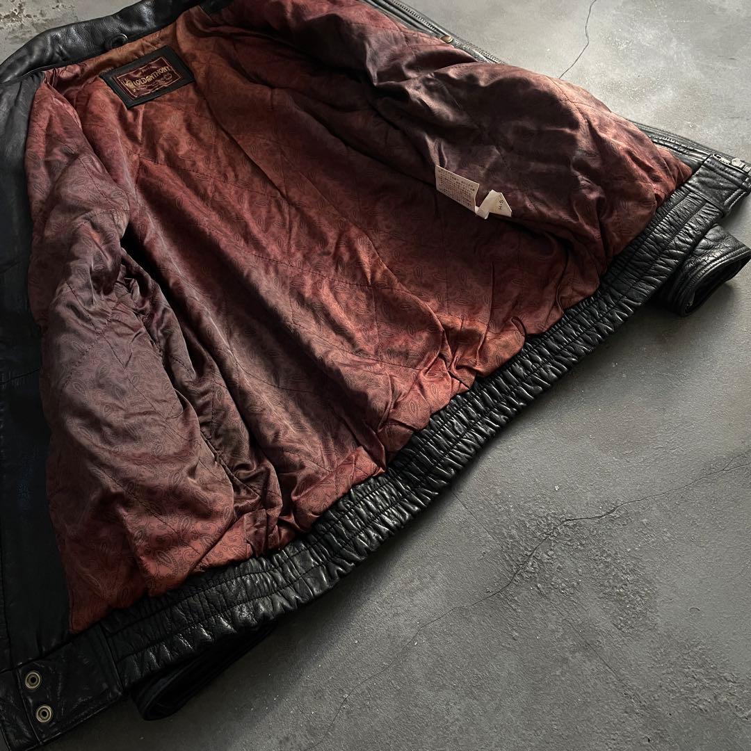 type battle ”牛革“ 黒“ heavy “bomber jacket