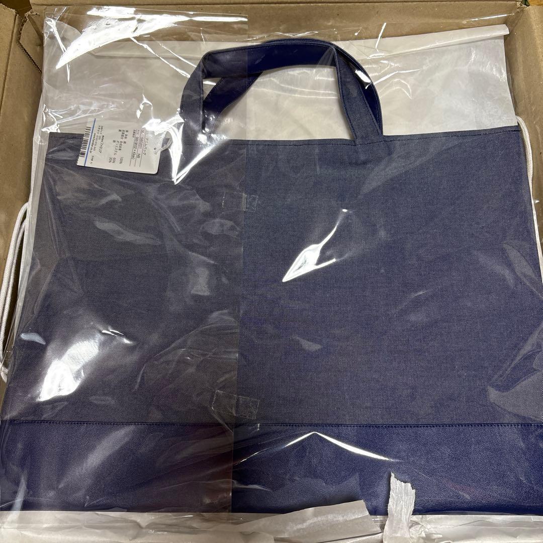 ファミリア デニムバッグ ネイビー 2025ss りんごがいっぱい - メルカリ