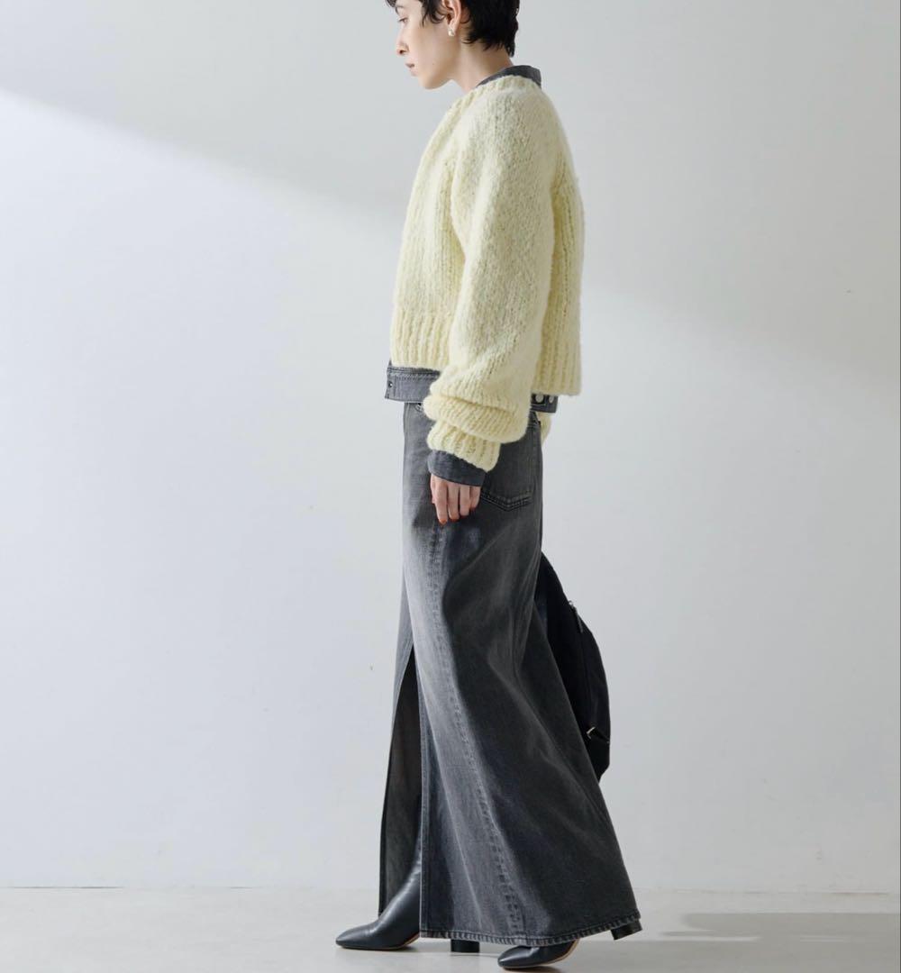 現行商品】ウィムガゼット ハンドニットカーディガン レモンイエロー