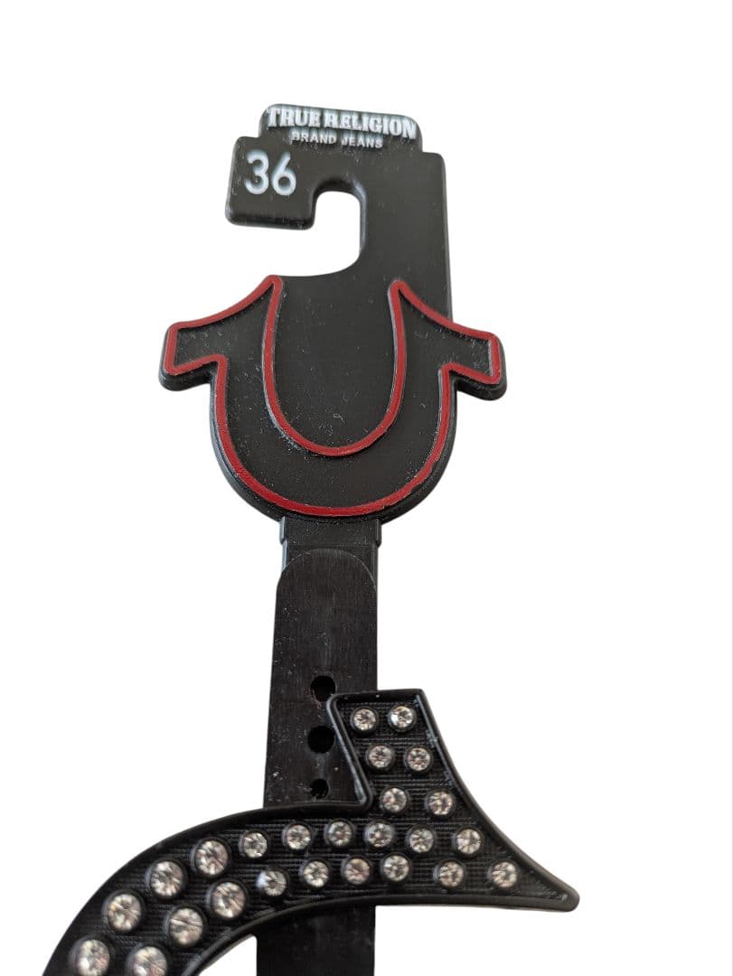 True Religion ブラックベルト 36 - メルカリ