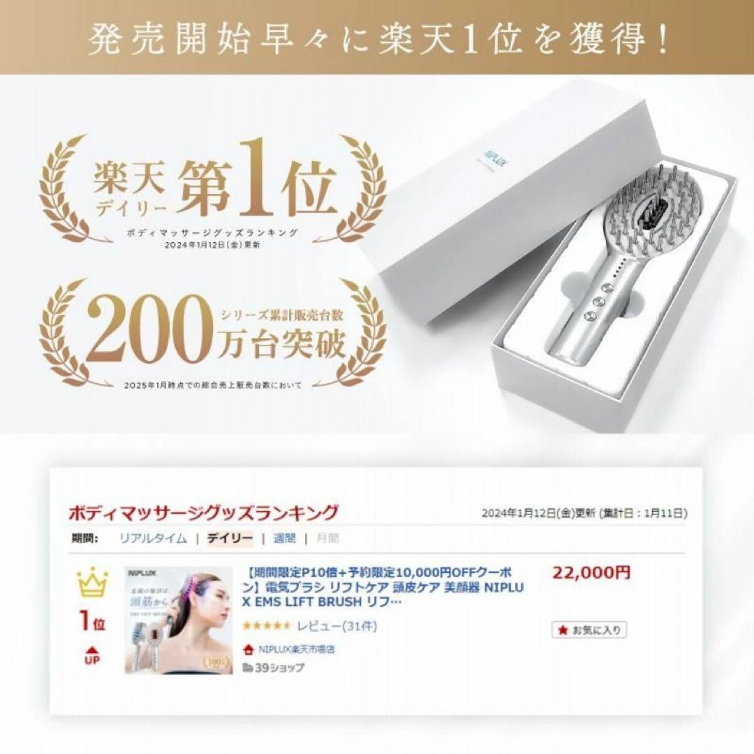 NIPLUX EMS LIFT BRUSH 電気ブラシ EMS 美顔器 ヘッド