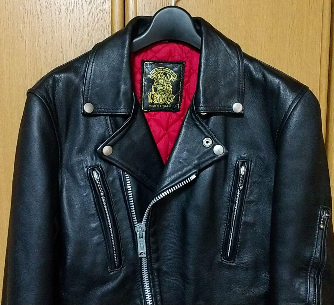 666 トリプルシックス ダブルライダースジャケット 34 初期タグ 黒