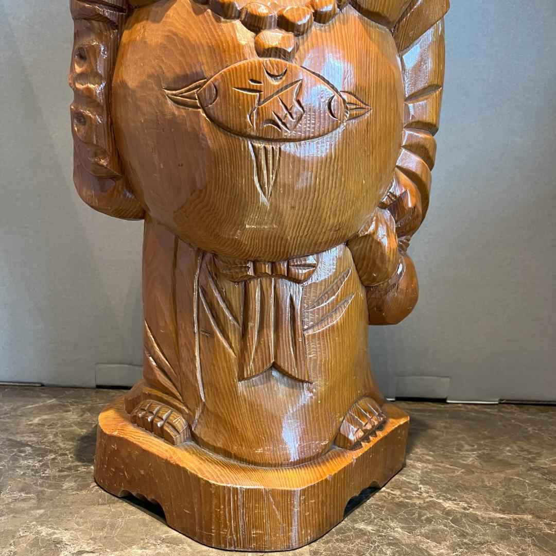 布袋尊 布袋様 七福神 木彫り 木製 高さ約59㎝ - メルカリ