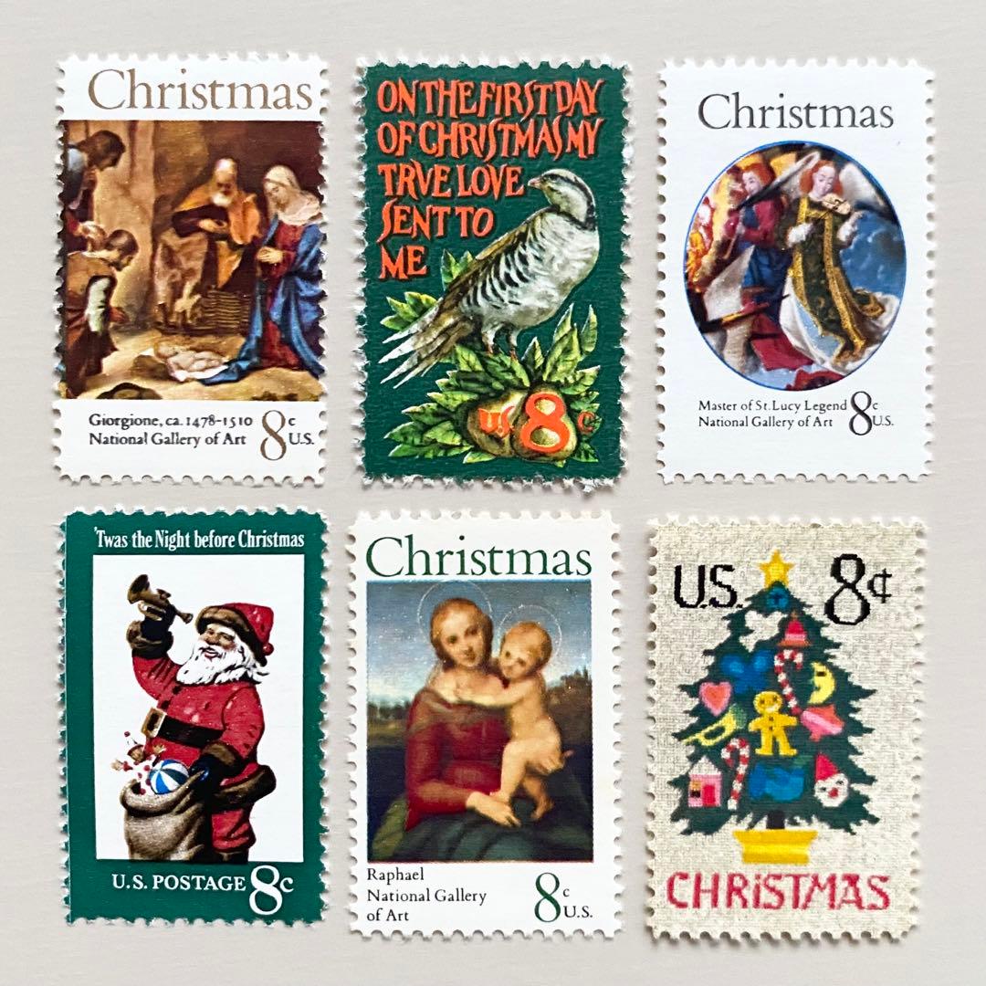 外国切手6枚（アメリカ：クリスマス切手） - メルカリ