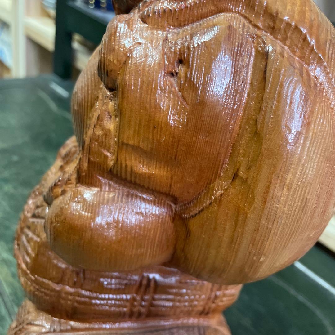 木製 福の神の像 木彫り大黒様 七福神 ジャパニーズアート 彫刻 昭和