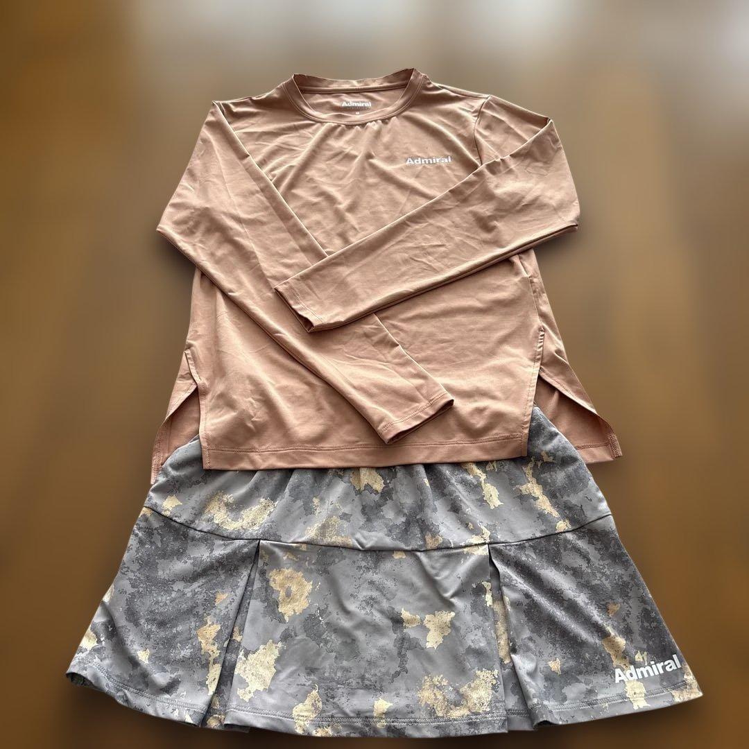 Admiral テニスウェアロングスリーブ シャツスコートセットアップ Admiral アドミラル テニス ウェア 長袖シャツ スコート 上下